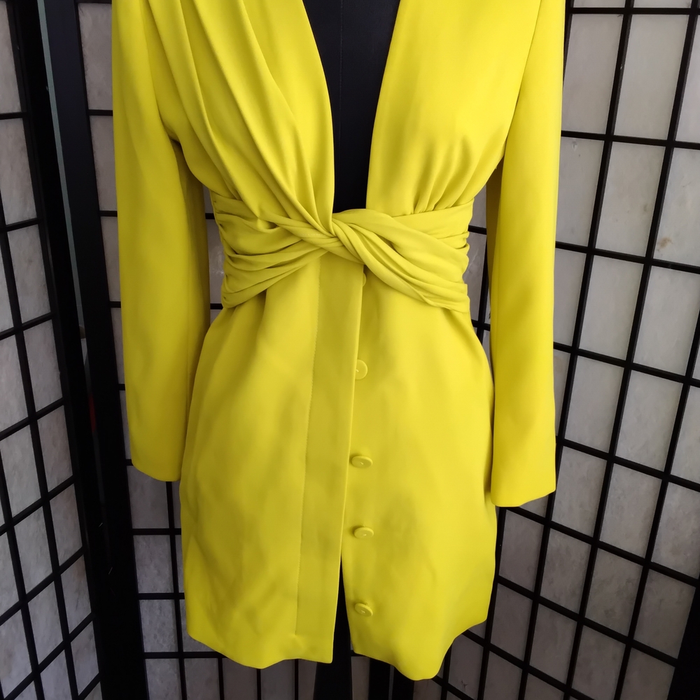 Zara Limited Lime Green Or Chatrousse Blazer Mini Dress